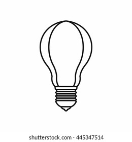 Light bulb icon in outline style isolated on white background