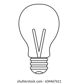 Light bulb icon in outline style isolated vector illustration