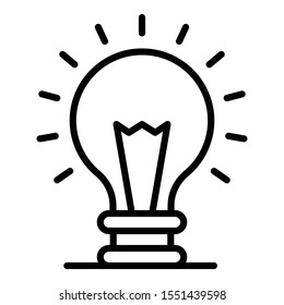 Light bulb icon. Outline light bulb vector icon for web design isolated on white background