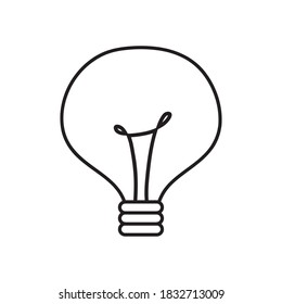 icono de la bombilla de luz sobre fondo blanco, estilo de línea, ilustración vectorial