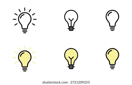 Icono de bombilla, pictograma, material, archivo eps de Ilustración vectorial eléctrica.