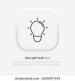 Light bulb icon with rays. Idea light bulb concept. Vector EPS 10