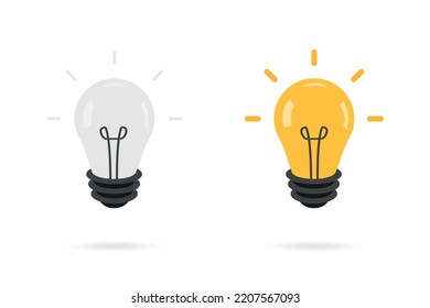 Light bulb icon. Light bulb with rays shine. Transparent light bulb. Energy and thinking symbol. Creative idea and inspiration concept. Light, electricity. Vector icon in flat style