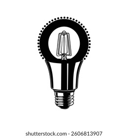 Light bulb icon with rays Symbol of ideas Electric lamp light creative thinking electricity Outline