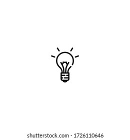 Light bulb icon ready for all purpose. simple, flat, black, outline, crative, idea.