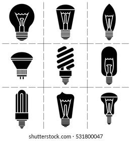 Light bulb icon set.