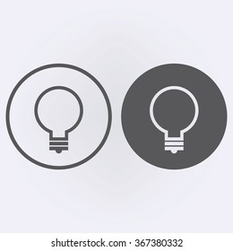 Light bulb icon set in circle . Vector illustration