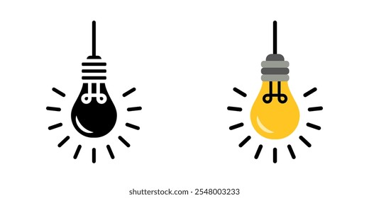 Light Bulb icon set. Electric lamp sign. for mobile concept and web design. vector illustration on white background