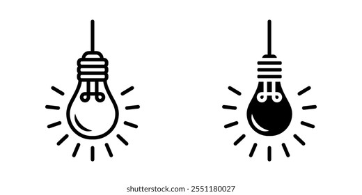 Leuchtmittel-Symbolsatz. Elektrisches Lampenzeichen. für mobiles Konzept und Webdesign. Vektorgrafik auf weißem Hintergrund
