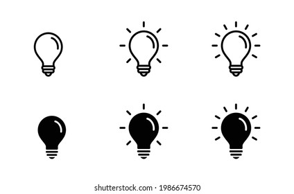 Light Bulb icon set, Idea icon symbol vector for web and mobile apps