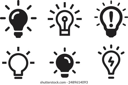 light bulb icon set. Innovation creative vector icon.	