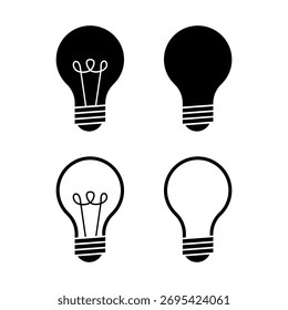 Light Bulb icon set isolated on white background