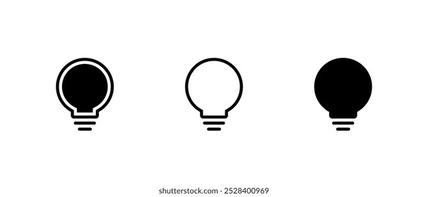 Light bulb icon set. Lamp, insight sign symbol