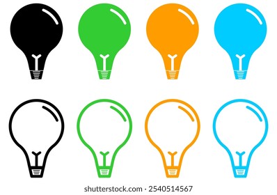 Light bulb icon set. lamp icon symbol collection , creative good idea logo. innovative idea icon sign in flat style. vector illustration