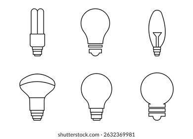 Glühbirnen-Icon-Set, Lampen-Icon-Symbol-Kollektion, kreatives Logo mit guter Idee. Glühbirnen, Lampen-Icon-Set.
