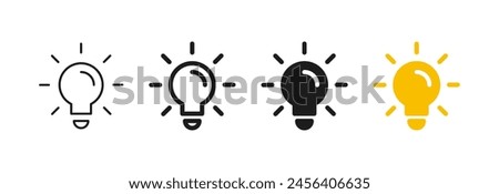 Light bulb icon set. lamp icon symbol collection , creative good idea logo. innovative idea icon sign in flat style. vector illustration	
