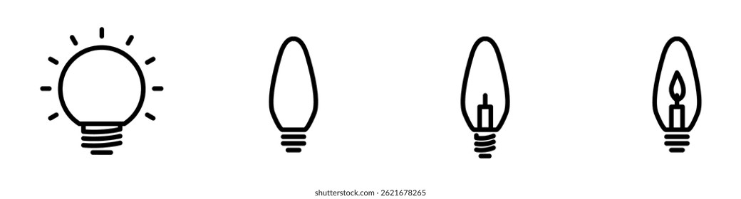 Light bulb icon set in line style