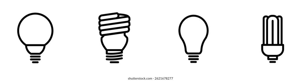 Light bulb icon set in line style