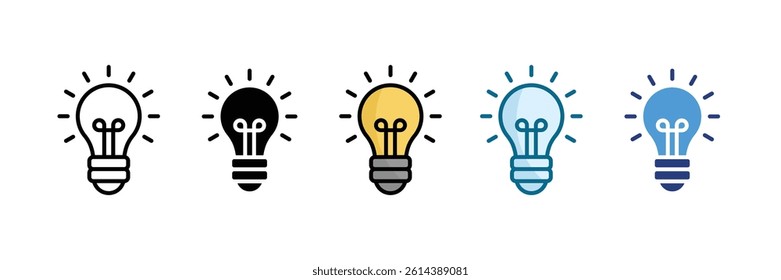 Light Bulb Icon Set Multiple Style Collection