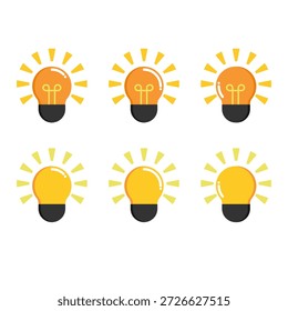 Light bulb icon set shows idea and inspiration concept.