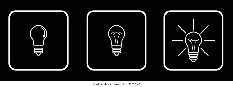  light bulb icon set, bulb icon, light bulb symbol
