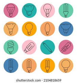 Light Bulb icon set . Light Bulb symbol pack vector elements for infographic web. with trend color