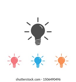 Light Bulb icon set. Vector illustration