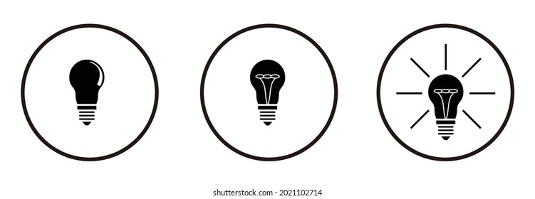  light bulb icon set, bulb icon, vector symbol illustration
