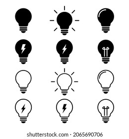 Light bulb Icon Set, Vector Illustration