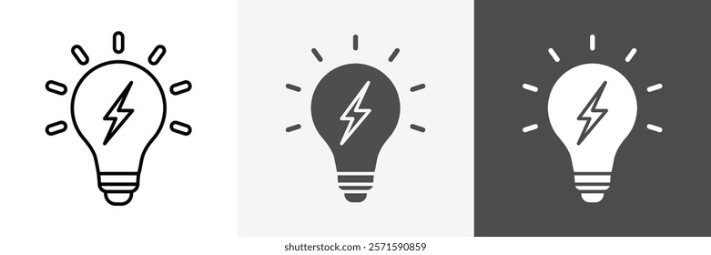 Light Bulb icon set vector art