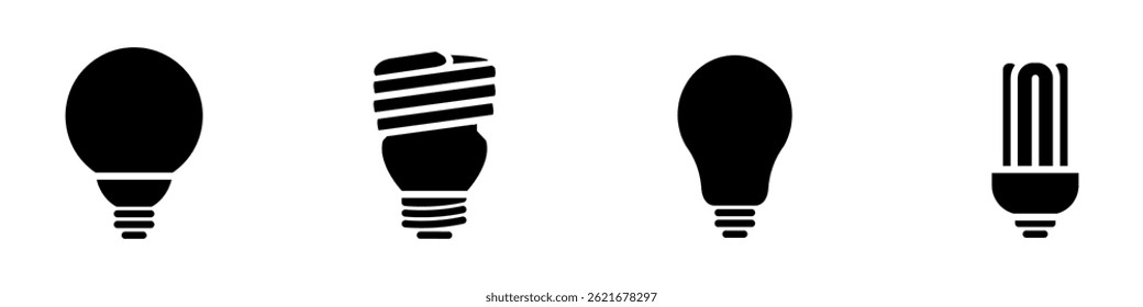Light bulb icon set. Vector illustration