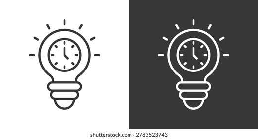 Light Bulb Icon Set Vector Collection Isolated In Black And White