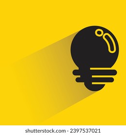 light bulb icon with shadow on yellow background