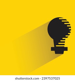 light bulb icon with shadow on yellow background