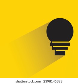 light bulb icon with shadow on yellow background