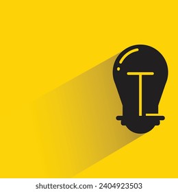 light bulb icon with shadow on yellow background