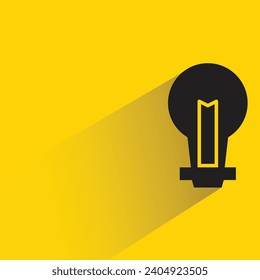light bulb icon with shadow on yellow background