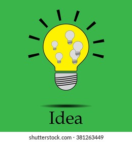 Light bulb icon with share idea concept