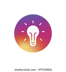 Light bulb icon. Light bulb sign. Lamp. Logo and app button.