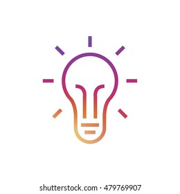 Light bulb icon. Light bulb sign. Lamp.