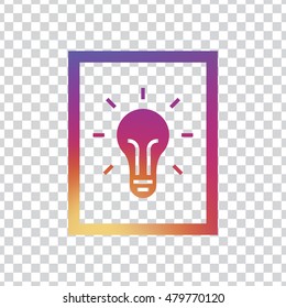Light bulb icon. Light bulb sign. Lamp.
