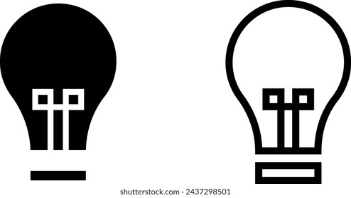 light bulb icon, sign, or symbol in glyph and line style isolated on transparent background. Vector illustration