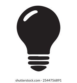 Light bulb icon silhouatte vector style illustration with white background