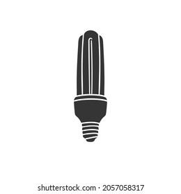 Light Bulb Icon Silhouette Illustration. Electric Vector Graphic Pictogram Symbol Clip Art. Doodle Sketch Black Sign.