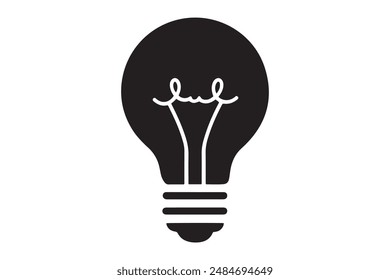 Light Bulb Icon Silhouette Vector Illustration On White Background