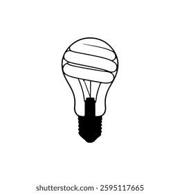 Light bulb icon silhouette vector illustration on white background