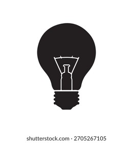 Light bulb icon silhouette icon vector flat design