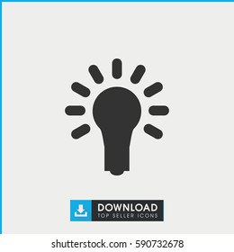 light bulb icon. Simple filled light bulb vector icon. On white background.