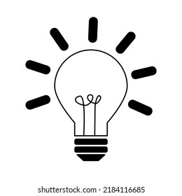 light bulb icon simple flat symbol on white background.