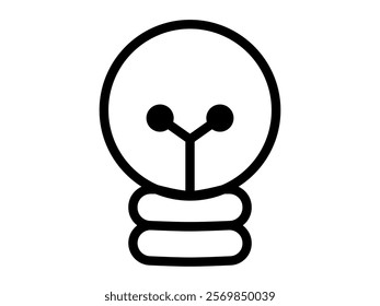 light bulb icon, simple flat style, vector illustration symbol sign logo pictogram template, isolated on white for mobile app, editable	